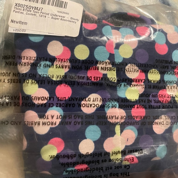 Thinx BTWN Teen Period Underwear - Bikini Panties, Confetti - Picture 3 of 7